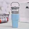 900ml Portable Car Cup Stainless Steel Thermos Cup with Straw Travel Sports Water Bottle With Handle Cover Coffee Vacuum Flask