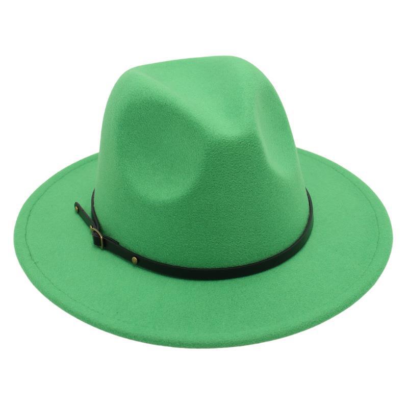 Amazon Simple Top Hat Suit British Jazz Hat Men'S And Women'S Felt Hat Foreign Gas Belt Buckle Tweed Hat Jackson