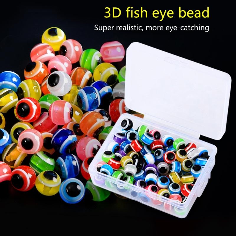 100Pcs Fish Eyes Shaped Beads Fishing Tackle Lures Tool for Lake River Fishing
