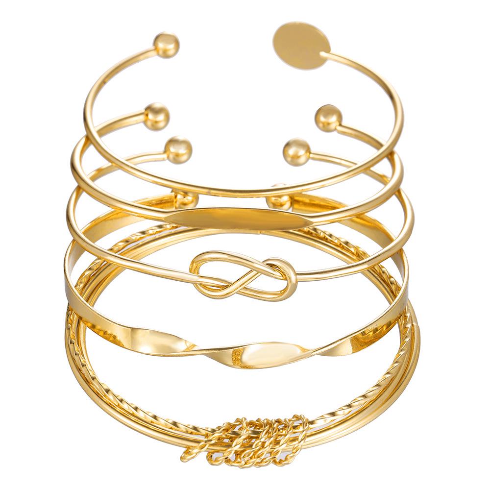 Bohemian-Style 12-Piece Multi-Layer Alloy Bracelet Set for Women
