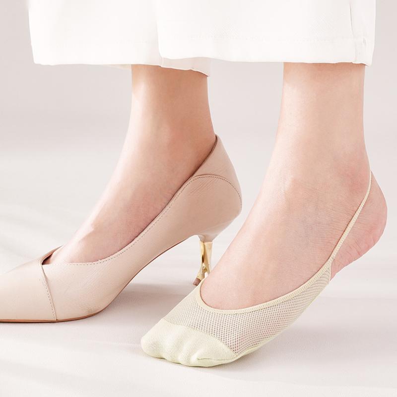 Spring and Summer Mesh Half Palm Socks Thin Sponge Cushion Garter Socks Invisible Non-slip Socks