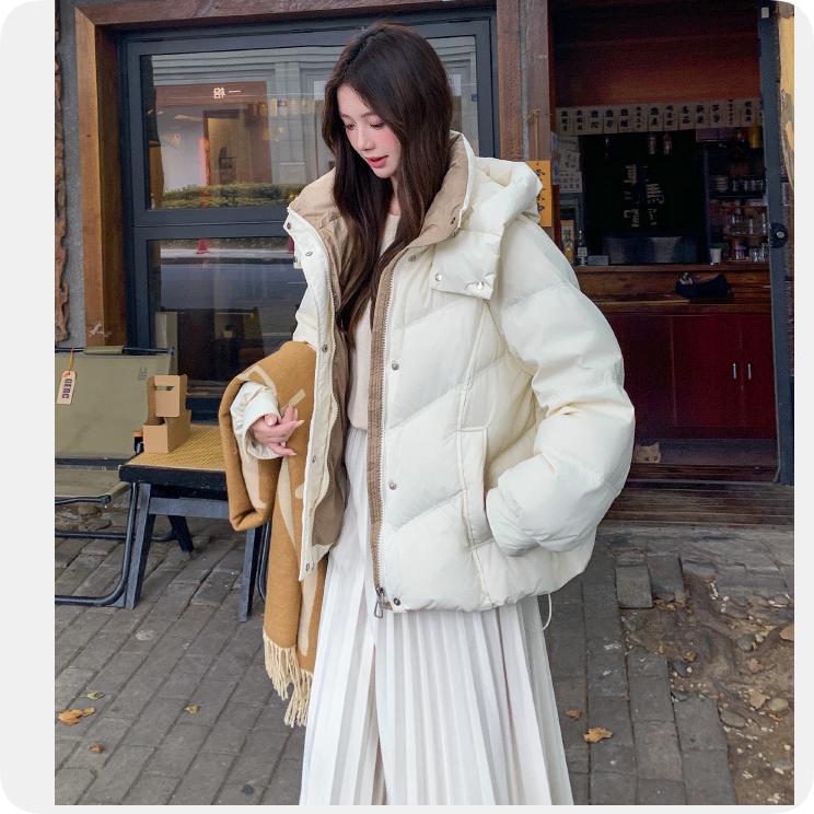 Down Padded Jacket Women's Autumn and Winter Thick Padded Jacket Small Fake Two-piece Short Padded Jacket