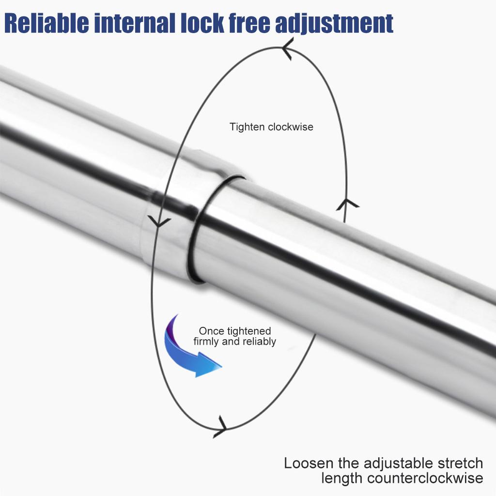 Wardrobe Rail Extendable Clothing Rail 56-100cm Stainless Steel Clothes Rod with End Sockets Screws Adjustable Closet Rail Pole