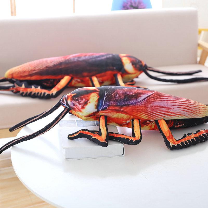 55-120cm New Creative Big Simulation 3D Cockroach Plush Toy Insect Pillow Realistic Stuffed Cushion Birthday Gift Cartoon