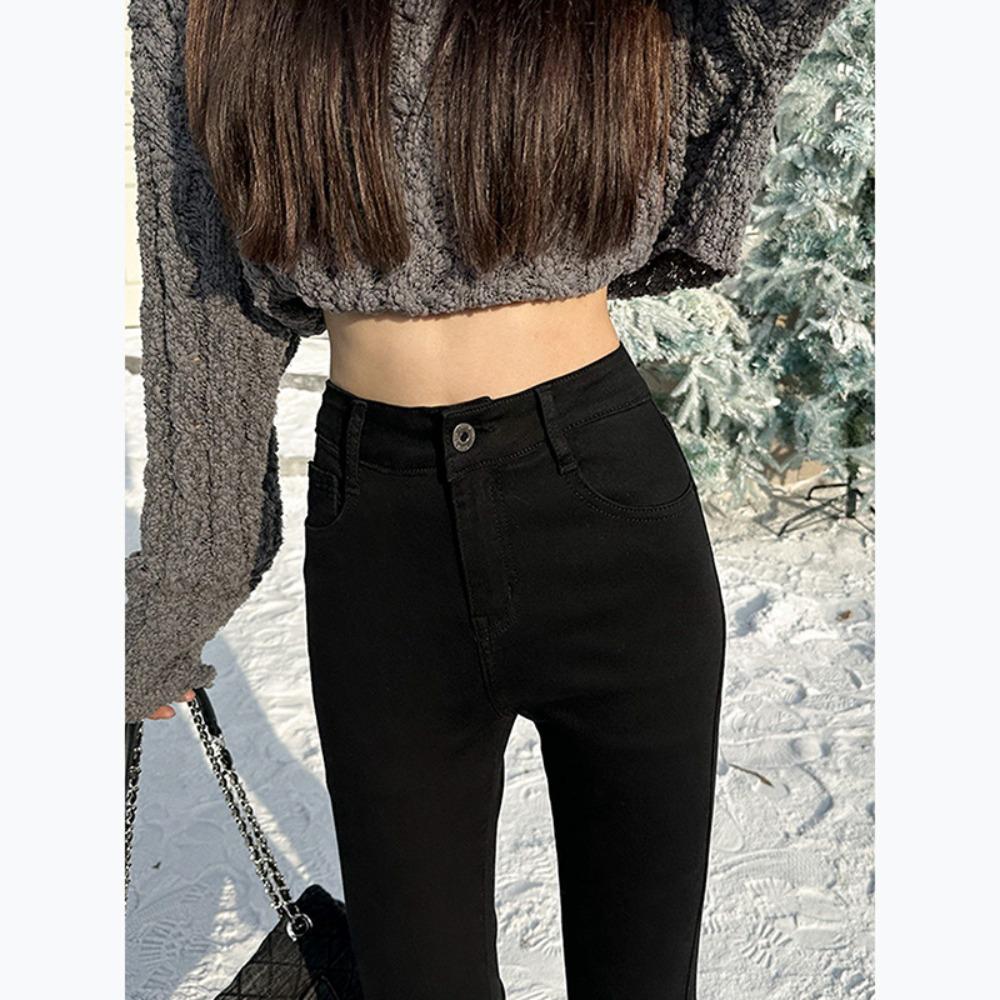 Simple Jeans Women's Autumn and Winter 2025 New High Waist Slim Skinny Elastic Versatile Small Foot Jeans Tide