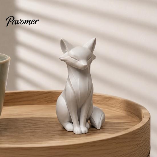 Contemporary Living Room Decor 3D Printed Minimalist Fox Sculpture, Elegant Figurine, Matte Modern Artistic Home Styling Items Desktop Ornament
