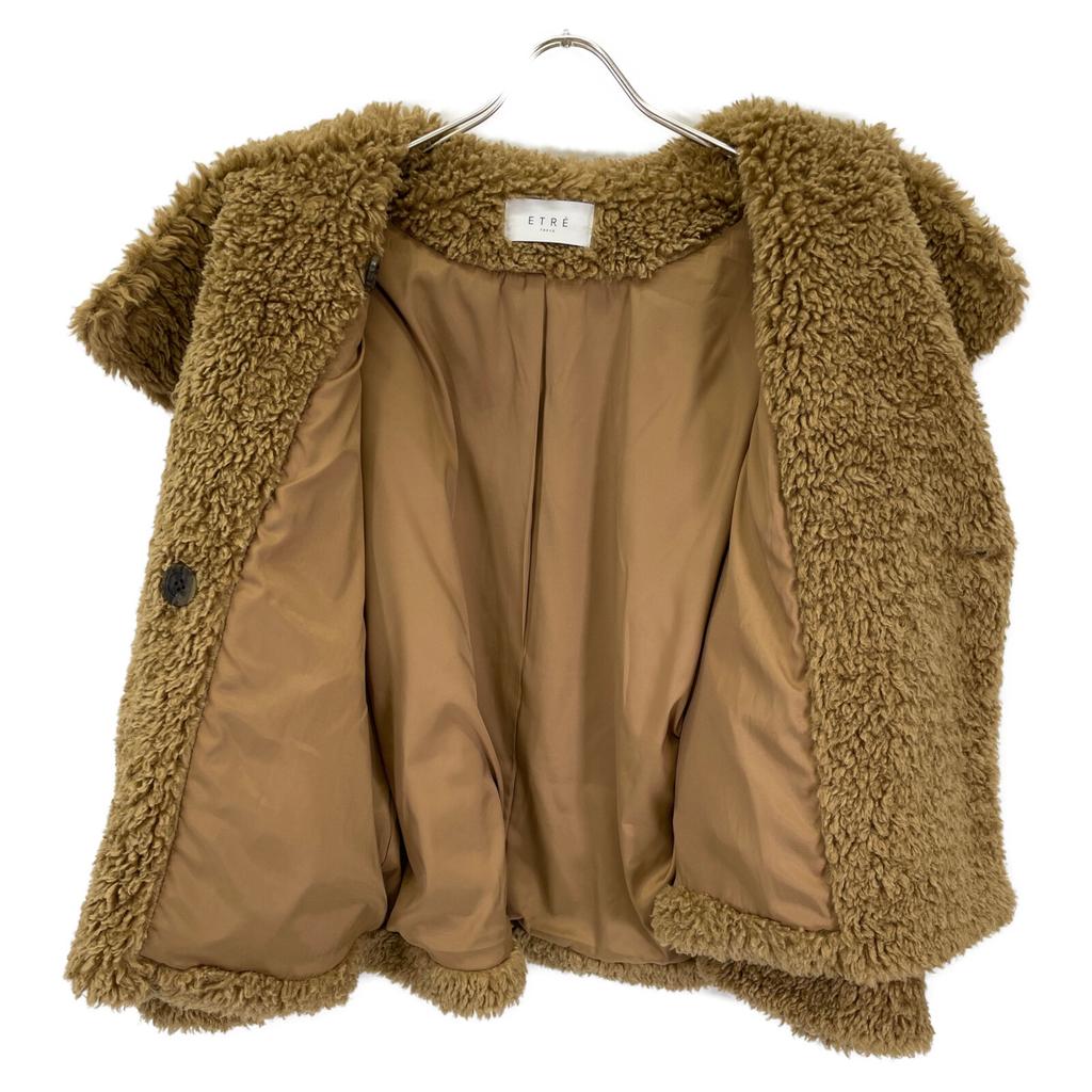 ETRE TOKYO 1221600017 Brown Faux Sheep Fur Jacket Jacket M BrownUsed
