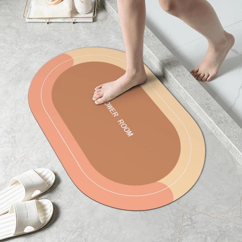 Diatom Mud Absorbent Floor Mat, Bathroom Light Luxury Floor Mat, Bathroom Toilet Anti Slip Quick Drying Floor Mat