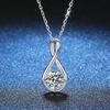 High-grade Moissanite Necklace Angel Teardrop Pendant 1ct Clavicle Chain Women