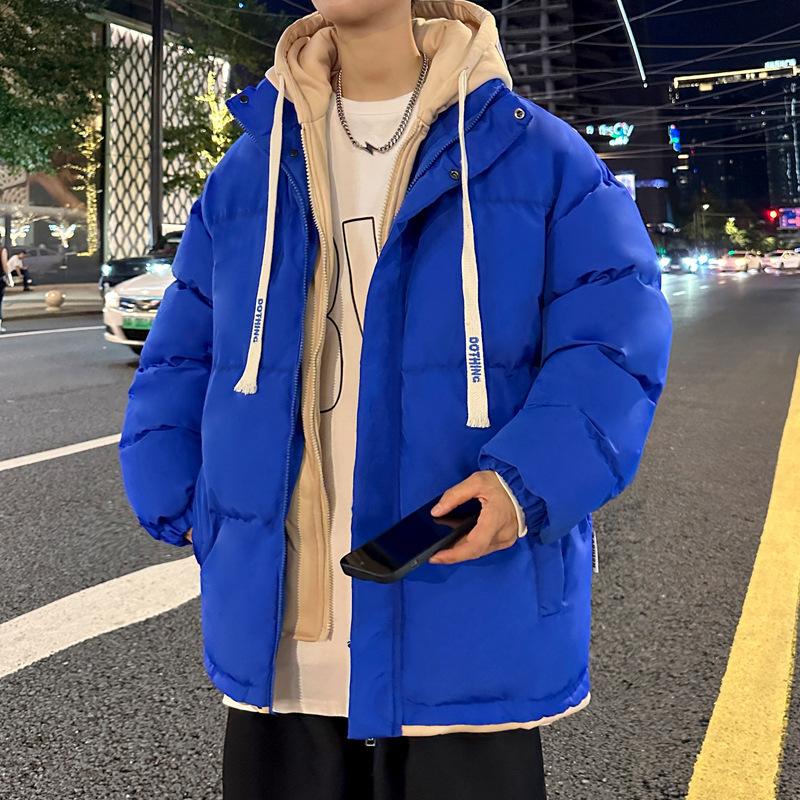 New Fake Two-piece Cotton-padded Clothes Men's Thickened Cotton-padded Clothes Men's Cotton-padded Jackets Men's Jackets Hooded Bread Clothes