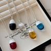 Simple Fashion Geometric Teardrop-shaped Pinecone Resin Pendant Long Necklace for Women Sweater Chain Jewelry Accessories Gifts