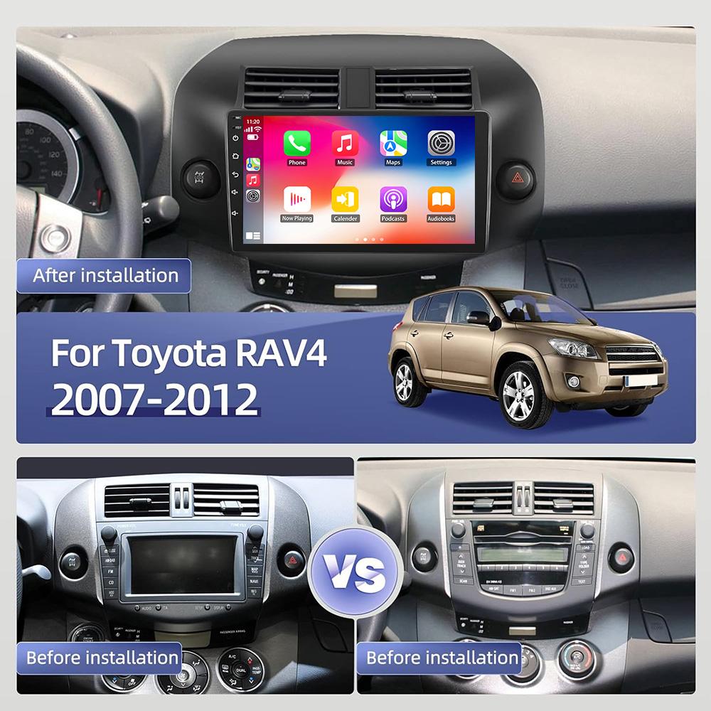Android Auto Intelligent Car Radio For Toyota RAV4 3 XA30 2007-2012 Multimedia Player 2 Din Stereo Screen GPS Navigation Carplay