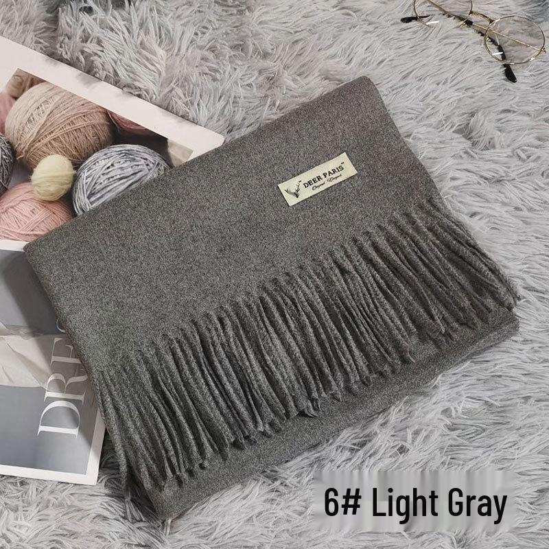 Luxury Unisex Scarf: Autumn/Winter Thickened Solid Color Cashmere-Feel Shawl