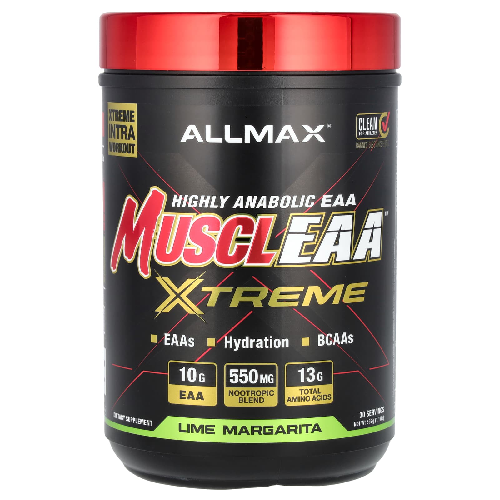 

Muscleeaa™ X Extreme, Lime Margarita, 523G (1.17Lb)