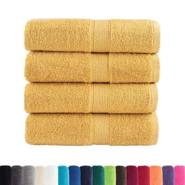 VidaXL Serviettes de toilette premium SOLUND 4 pièces Or 30 x 30 cm 600 g/m² 137276