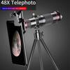 Monoculare 4K con Zoom Super Teleobiettivo 48x con Treppiede Telescopio per Fotocamera a Lungo Raggio per Smartphone