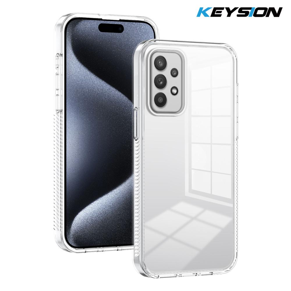 

KEYSION Прозрачный чехол для Samsung A53 5G A73 A23 A13 ТПУ+ПК Противоскользящий HD Прозрачный Ударопрочный Чехол для телефона для Galaxy A52 S 5G A32 for Samsung A32 4G чистый