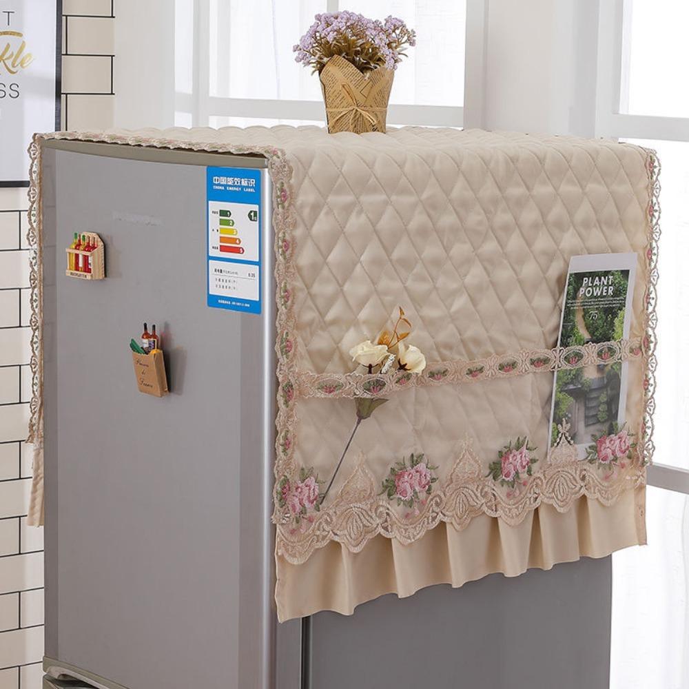 Lace Pockets Refrigerator Dust Covers polyester cotton Microwave Oven Dust Protector  kitchen