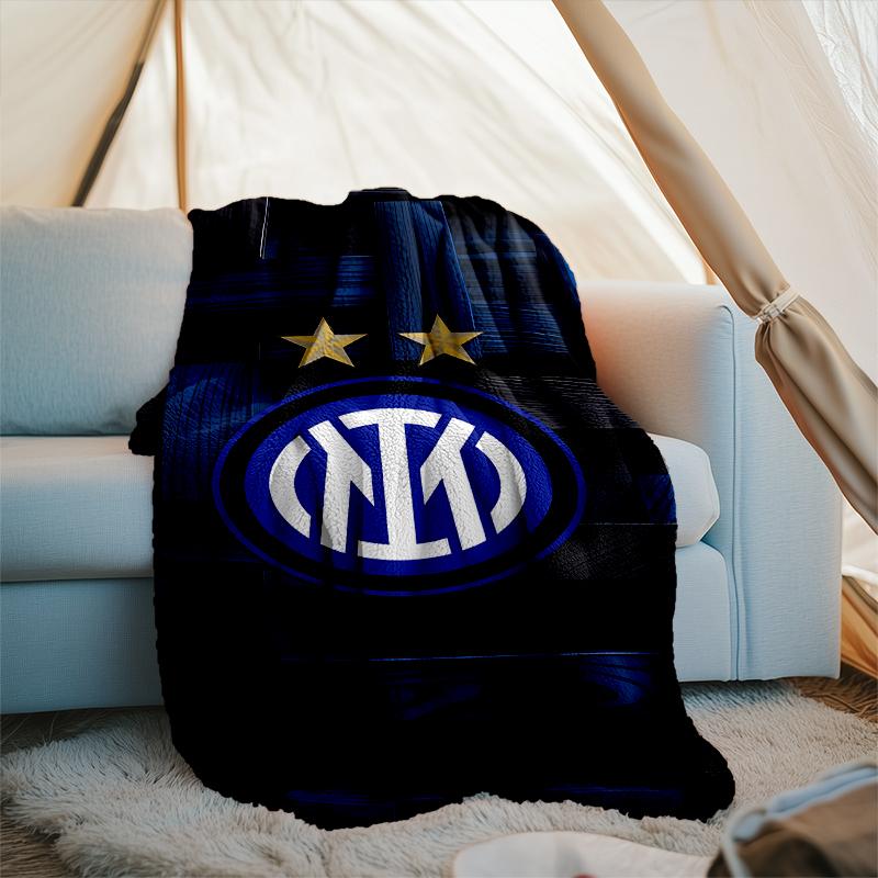 1 PZ F.C. Coperta morbida in flanella stampata Internazionale Milano per camera da letto da adulto, soggiorno, divano, campeggio, viaggi, regali per tifosi, regali di Natale
