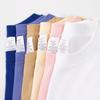 Men's Trendy Round Neck 230g Heavyweight Cotton Short-Sleeve T-Shirt - Loose Fit, Solid Color