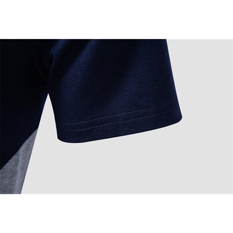 Summer Men's Irregular Splicing Polo Shirts Short Sleeve Breathable Casual Contrast Color Lapel Collar Streetwear Basic