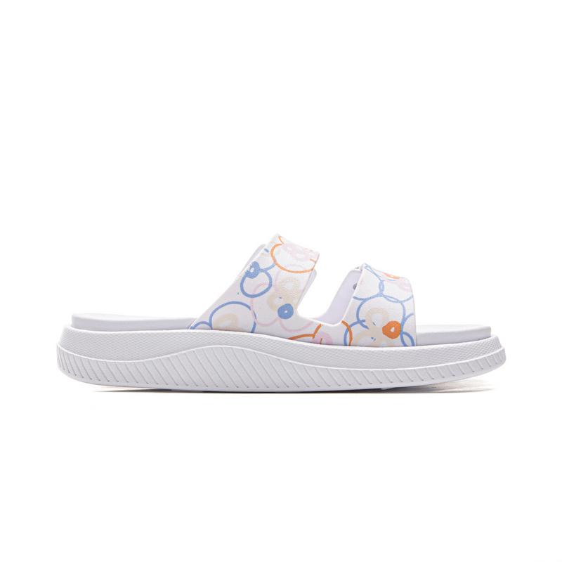 Li-Ning Comfortable Versatile Fashion Non-Slip Wear-Resistant Slide Sandals Women Footwear White Floral AGAV014-1