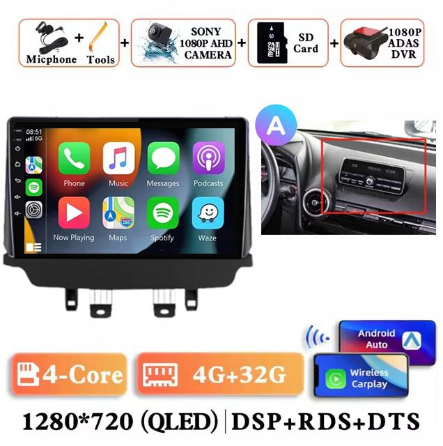 Android 14 Carplay Auto Car Radio For Mazda CX-3 CX3 Mazda 2 DK 2014 - 2017 2018 2019 2020 2021 Multimedia Player Stereo 4G DSP