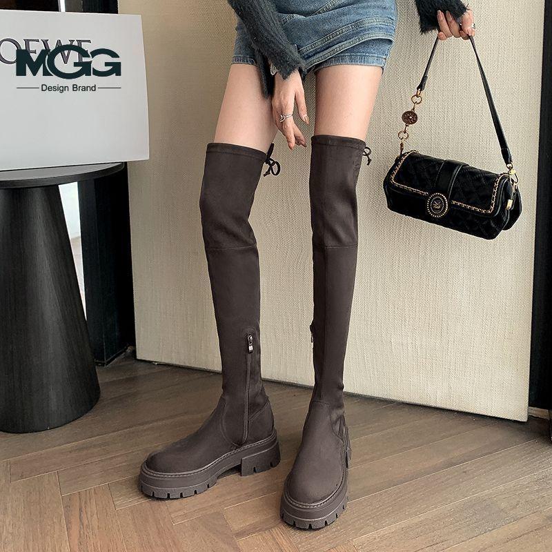 Women's European & American Style Thick-Soled Slimming Over-the-Knee Long Boots