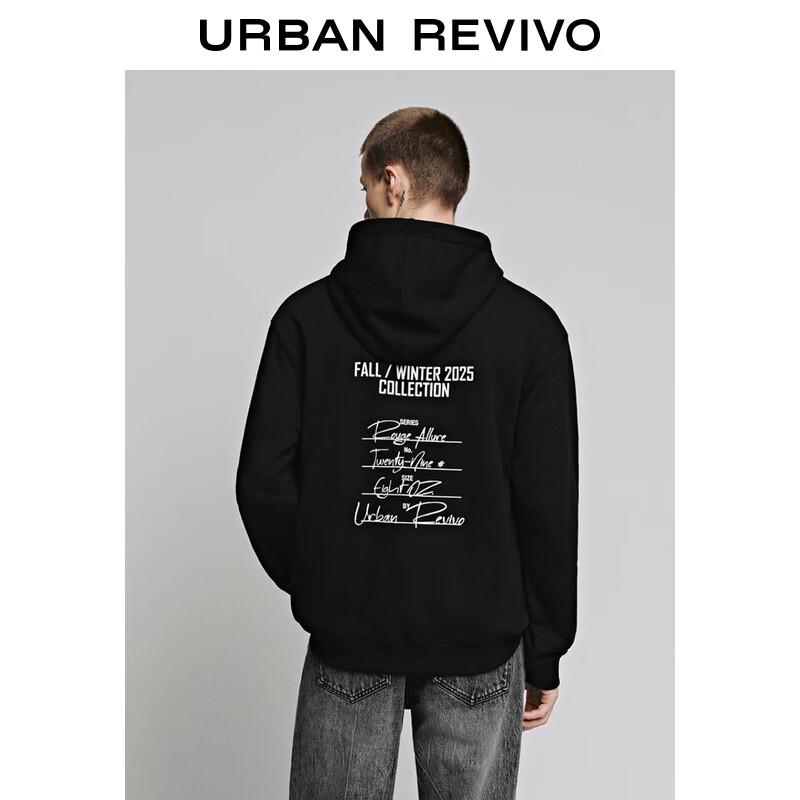 UR 2025 Autumn Men's Letter Pattern Hooded Sweatshirt