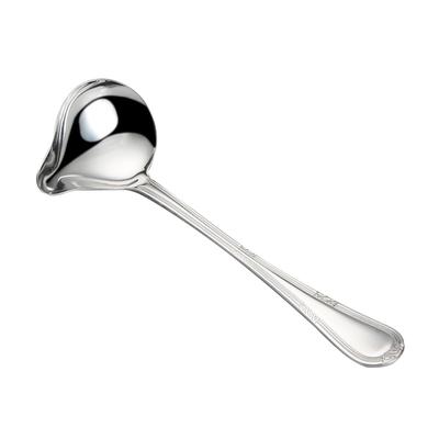 1 Pz Acciaio Inossidabile Manico Lungo Cucchiaio da Portata per Salsa Mestolo per Zuppa con Beccuccio Cucchiaio a Forma di Becco d'Anatra Cucchiaio da Tavola per Salsa Zuppa