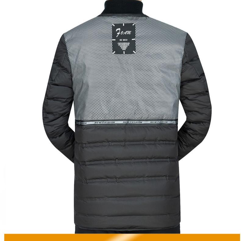 Down Jacket Men's Mid-length Winter Coat Men's Fitted Cotton-padded Jacket with Thick Coat Made of Goose Down