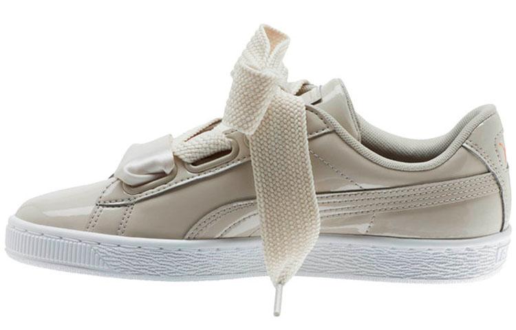PUMA Basket Heart Patent Silver Grey Women s 363073-22 39