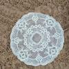 Embroidery Flower Lace Embroidery Placemat Round Cup Mat Doily Coaster  Table Decor