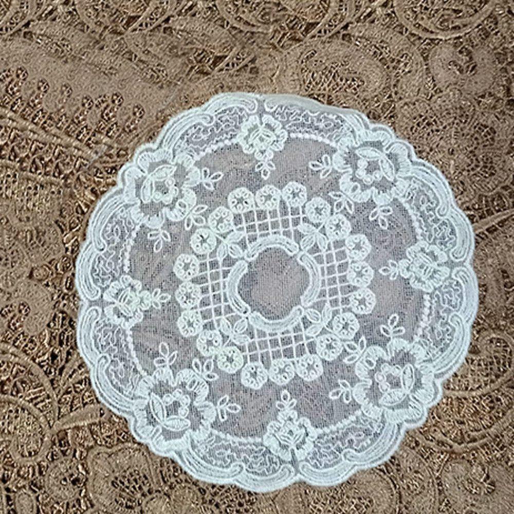 

Вышивка Цветочное Кружево Вышивка Подставка под тарелку Круглая Подставка под чашку Подставка под кофейный столик Декор стола 18cm