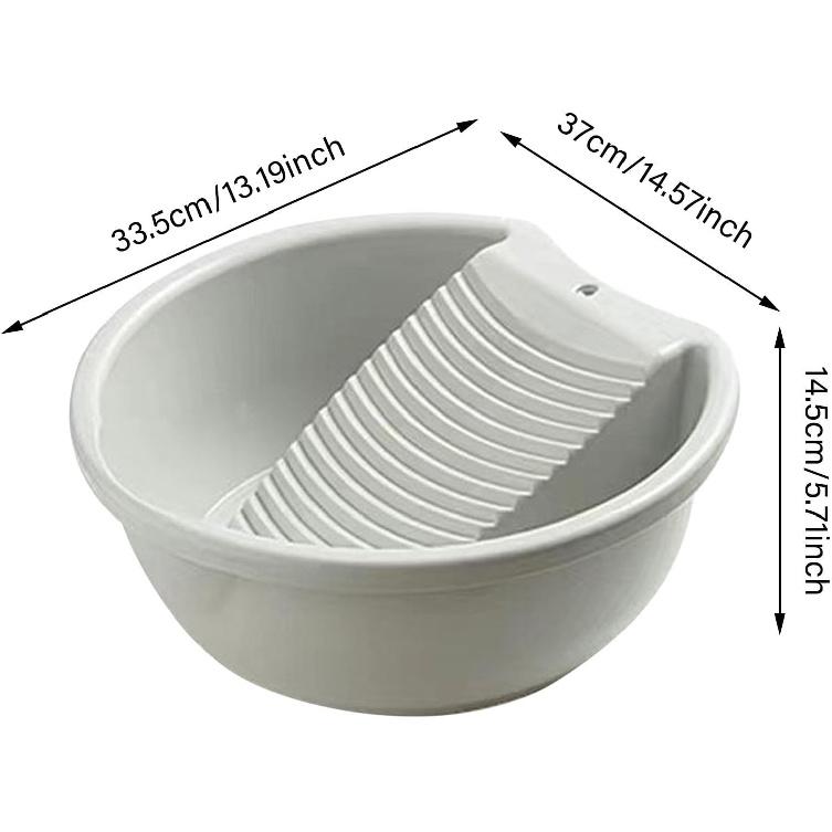 Washboard Basin for Hand Washing Clothes,Washboard Laundry for Handwashing,Washboard Basin,Plastic Non-Slip Washtub with Integrated Washing