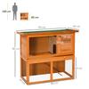 Two-Tier Rabbit Hutch, Wooden Outdoor Pet Cage, with Opening Top