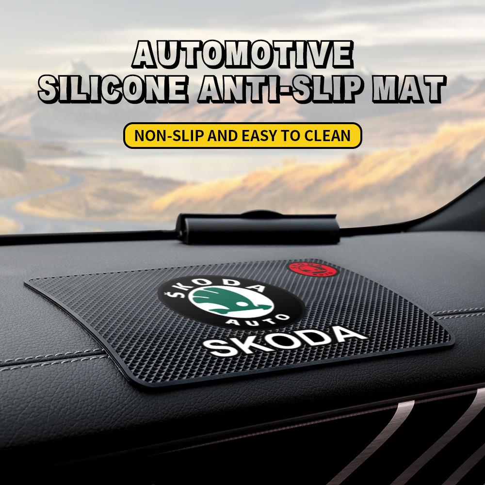 HGC2 1pz Ornamento per Auto Tappetino Antiscivolo in Silicone Interni Auto Cruscotto Supporto Adesivo per Telefono Per Skoda Rapid Fabia Superb KAMIQ Octavia