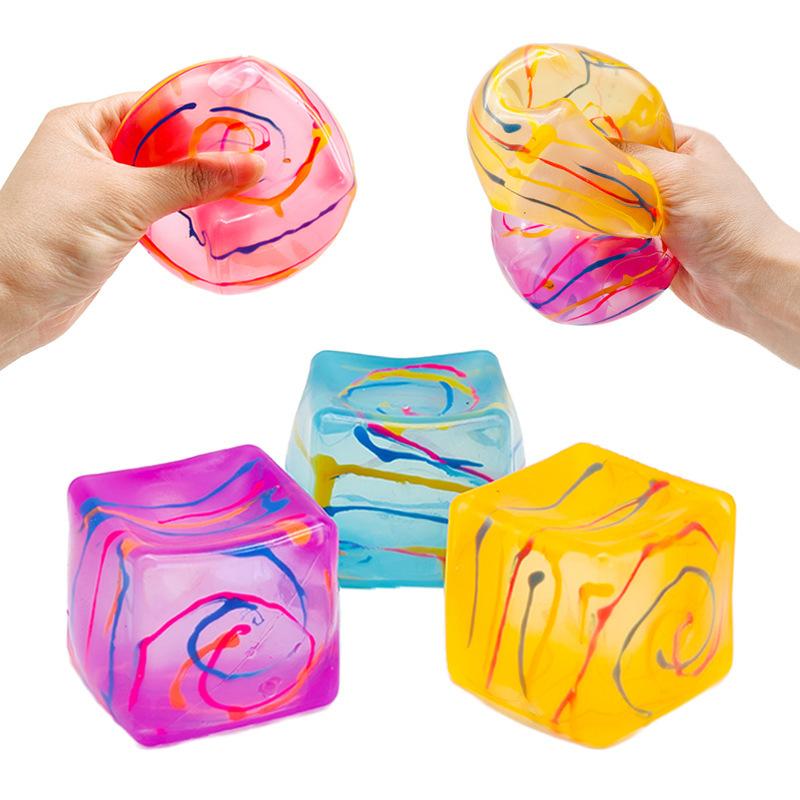 Stress Relief Toys Iridescent Ice Cube Malt Candy Squishy Slow Rising Fidget Toy Creative Decompression Gift for Kids