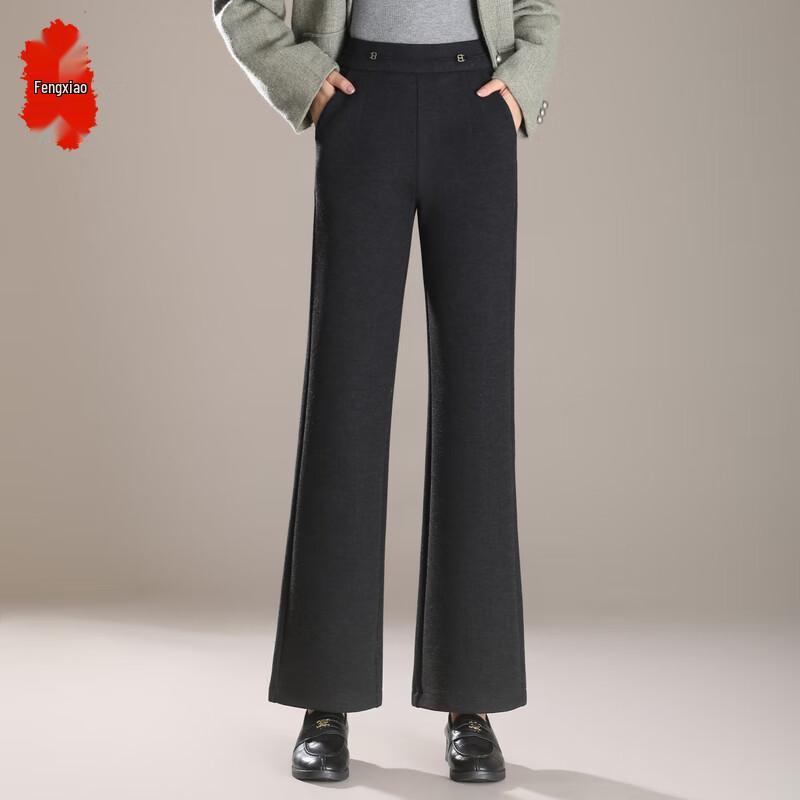 

Elegant Women s High-Waist Wool Blend Bootcut Pants 5XL