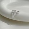2Pcs Waterdrop Zircon Korean Ear Cuff Clip On Earrings for Women No Piercing C Shape Clip Ear Luxury Rhinestone Y2K Jewelry