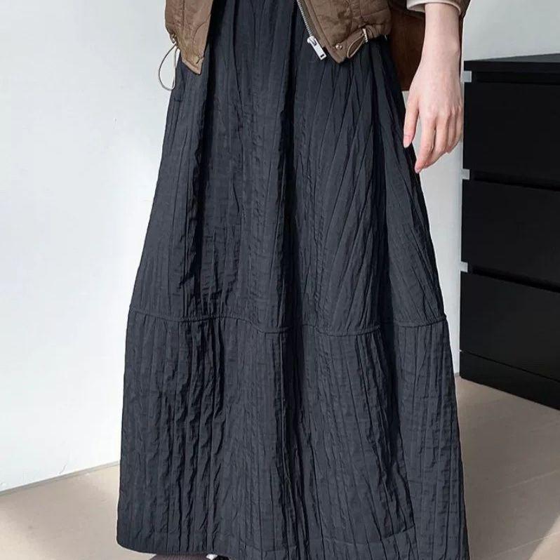 Retro Quilted French-Inspired Midi Skirt: Slim-Fit, Versatile Women’s Fashion 2025