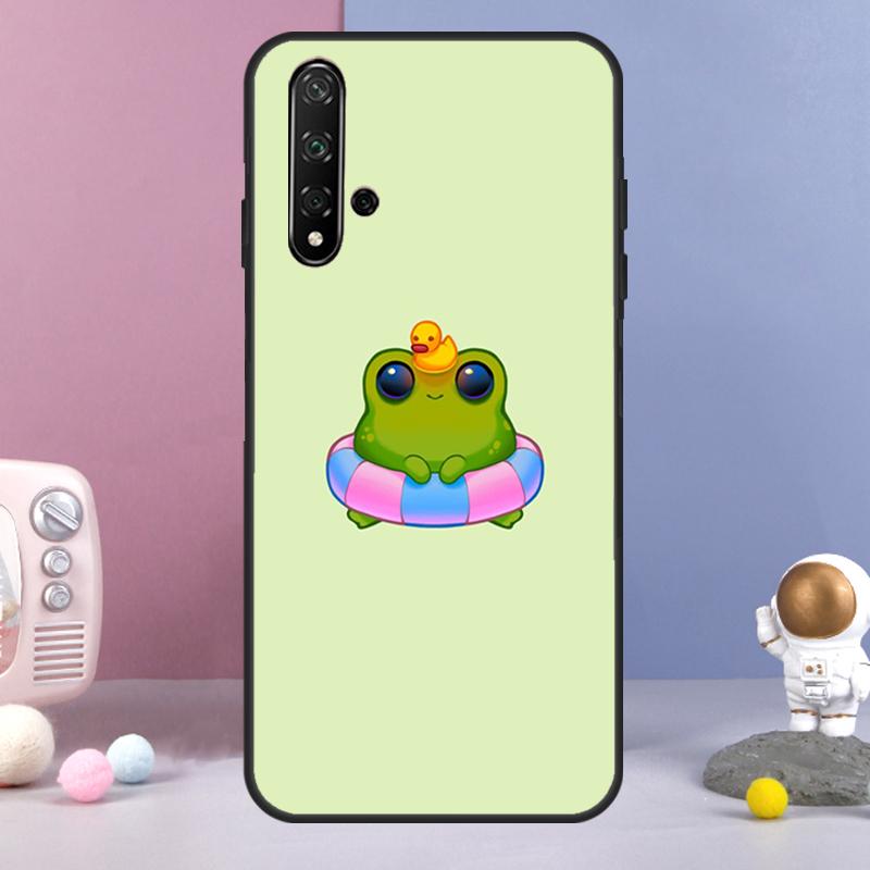 Cute Frog Cartoon For Huawei Nova 11 Pro 9 10 SE Y60 Y70 Y90 Y61 Y91 Y73 Y72 12i 11i 8i P20 P40 P30 Lite Case