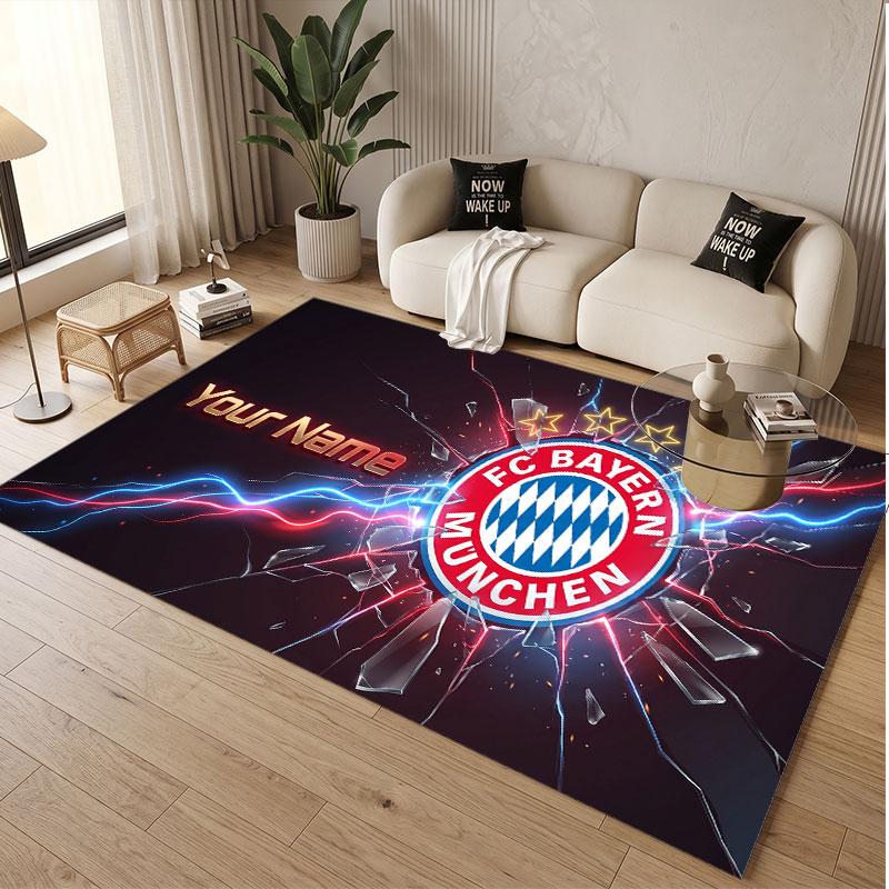 Custom Rug Bayern Munich Pattern Print Name Text Soft Non‑Slip Floor Carpet for Home Indoor Decoration