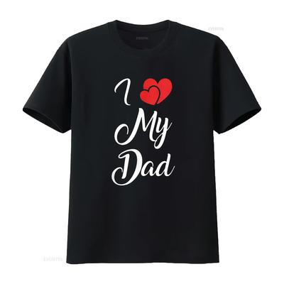Mens I Love My Dad Father Proud Daddy Parent Old Man T Shirt Black 2X Large Vintage Washed Top For Everyday Wear Versatile