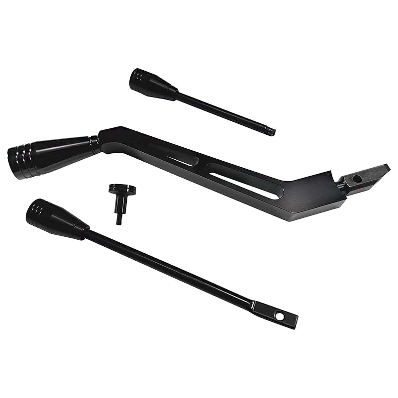 Billet Aluminum Column Shifter Turn Signal Lever Tilt Lever Flasher Knob Kit Compatible with 1967-1994 Chevy GMC Pontiac Olds Buick, Black Shifter