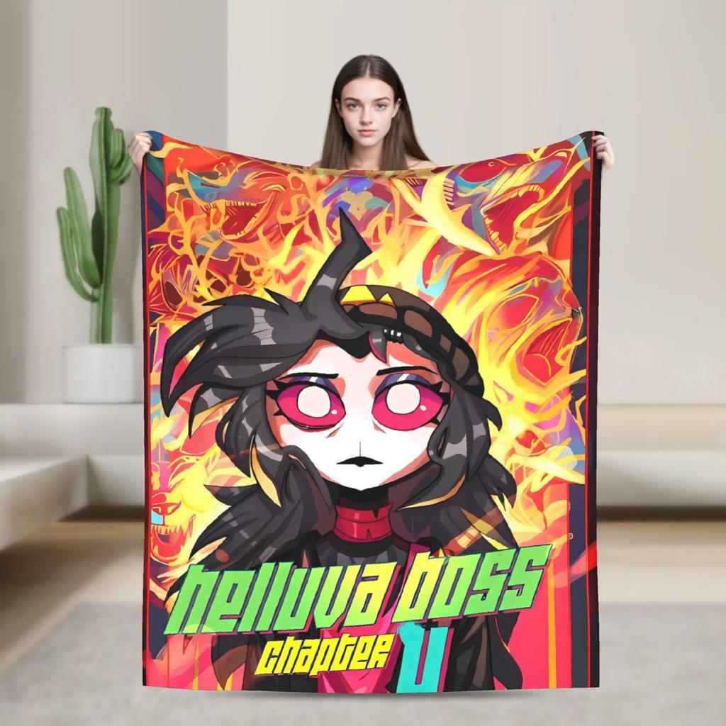 VOX H-Hazbin Hotel Alastor Game Flannel Blankets Super Soft Throw Blanket for Home Decor Office Print Bedspread Sofa Bed Cover