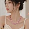 Adjustable Heart Beaded Necklace Ornaments Collarbone Chain  Girls Couple Gift