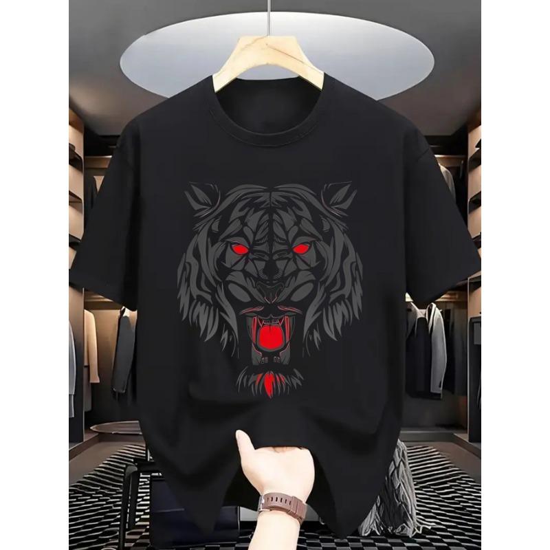 Europäische Größe Sommer Herren Mode Muster Kurzarm T-Shirt Buchstabenmuster Druck