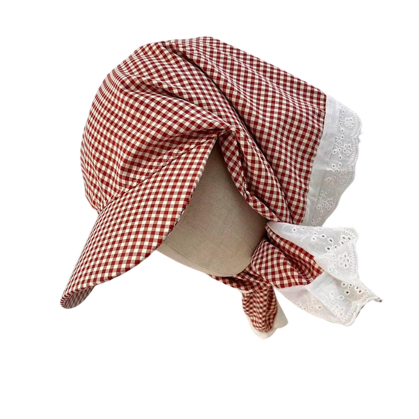 

Trendy Gingham Headscarf Hat Soft and Breathable Checkered Sun Hat for Everyday Wear and Spring Vacation Outdoor Camping красный