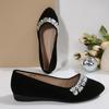 A New Style of Water Diamond Pointed-toe Single Shoes for Women, Featuring A Shallow Flat Toe On One Foot